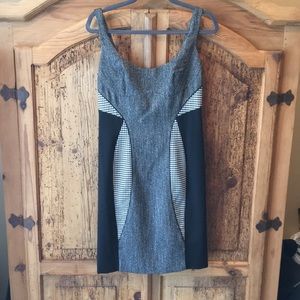 Black and white fitted dress